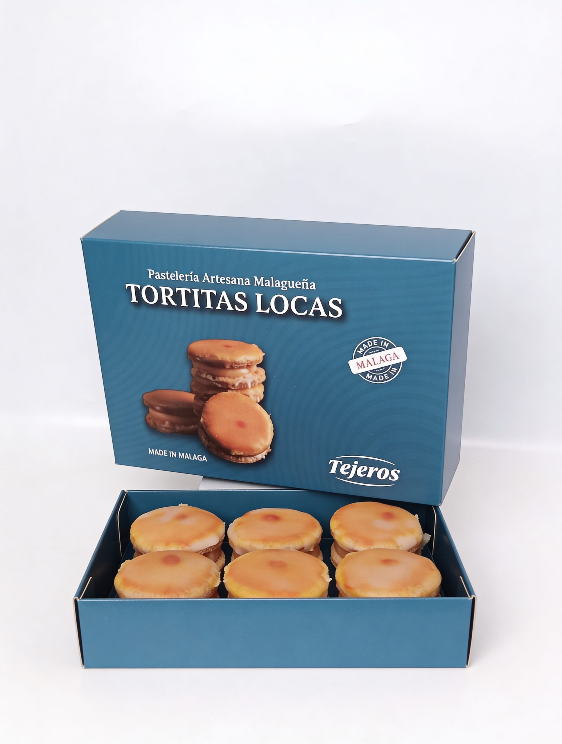 Tortitas locas estuche azul Tejeros Obrador Málaga