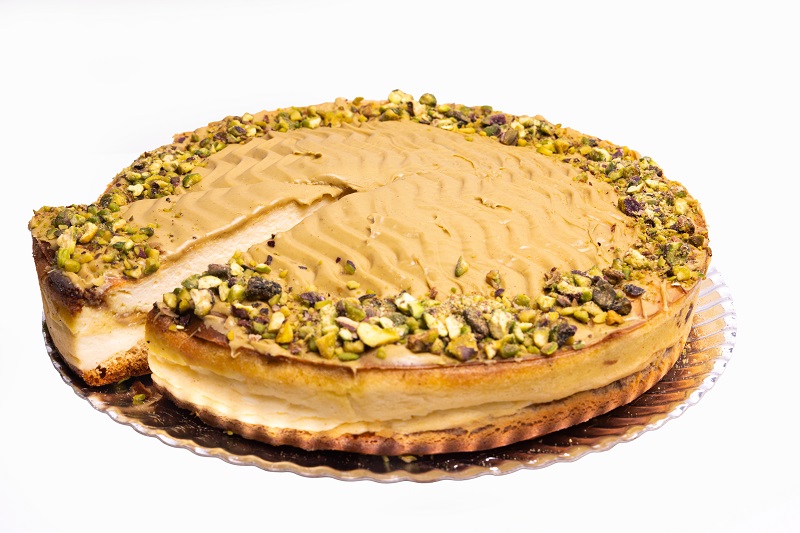 Tarta queso pistacho Tejeros obrador Malaga
